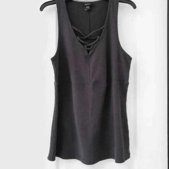 Torrid - Ribbed Lace Up Sleeveless Tank Top - Picture 4 of 9